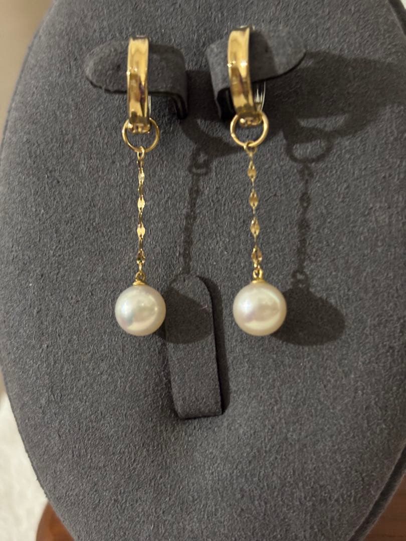 試着のみ 2点セット K18YG あこや真珠 チャーム GSTV