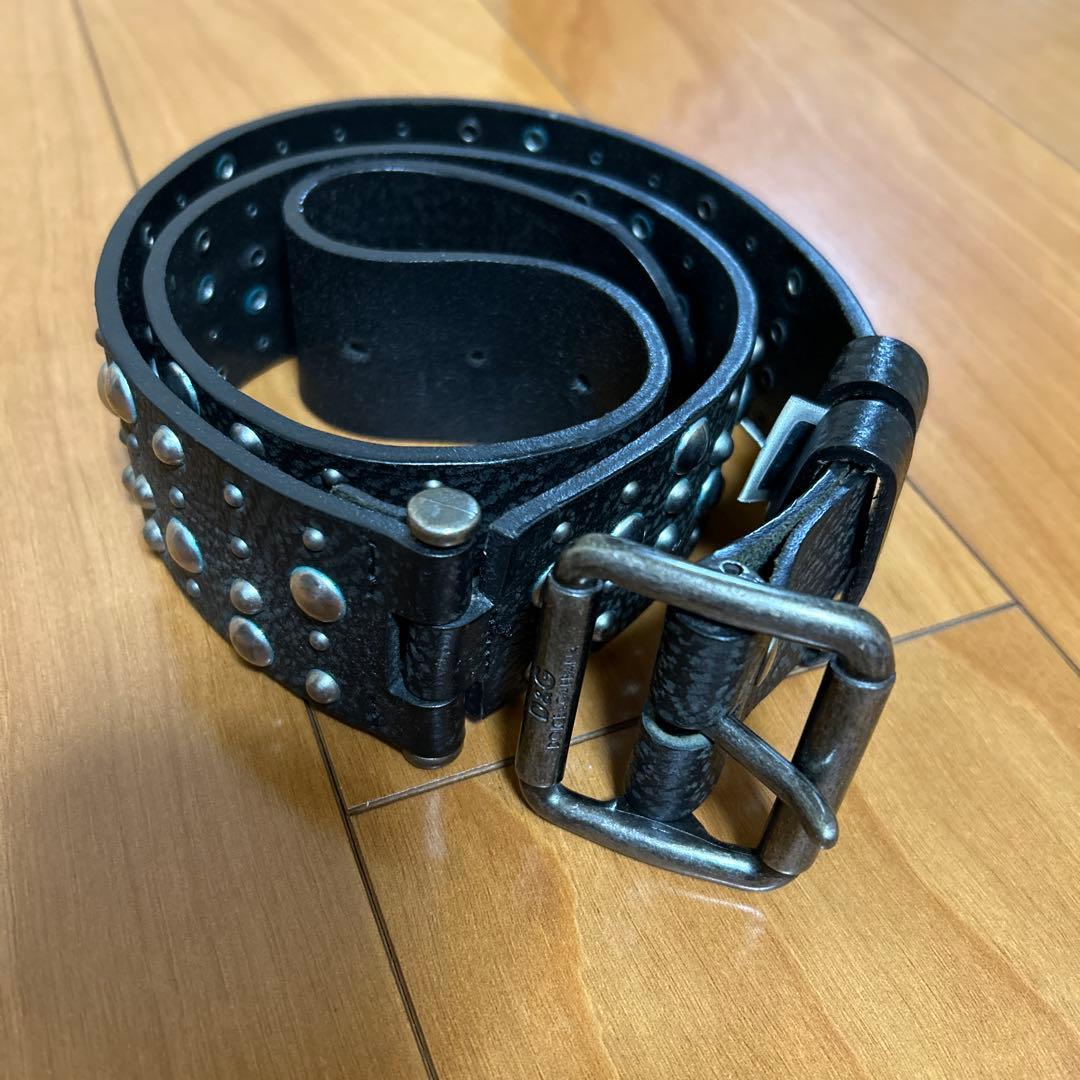 ブラックレザーベルトD&G