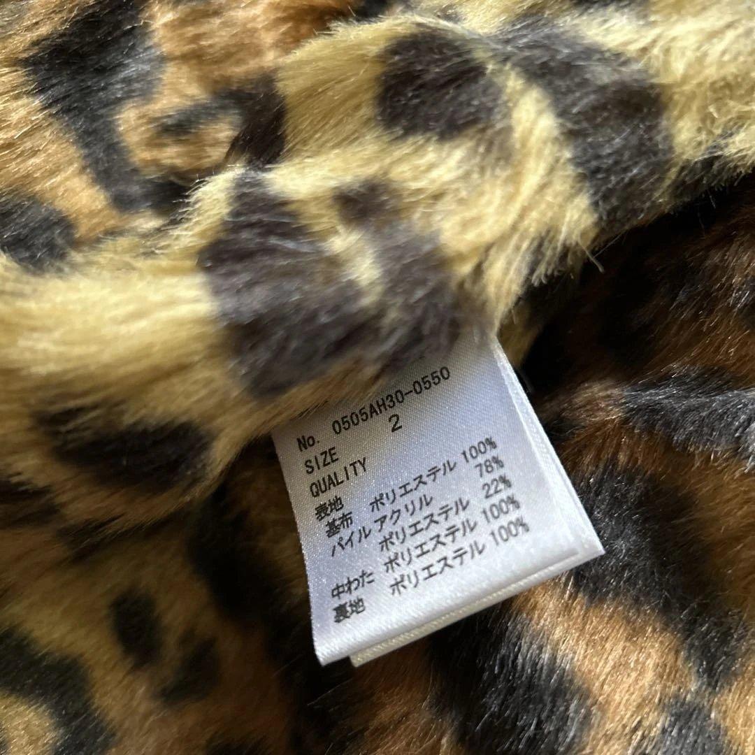 y2k 平成ギャル　豹柄　モッズコート　ラクーンファー　ビッグフード　未使用品