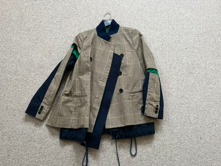 ［美品]sacai ジャケット　kolor ブルゾン　 チェック　ドッキング