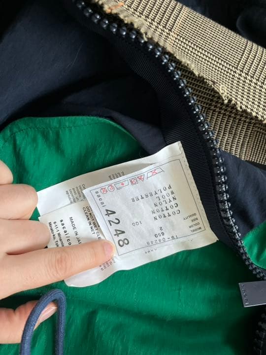 ［美品]sacai ジャケット　kolor ブルゾン　 チェック　ドッキング