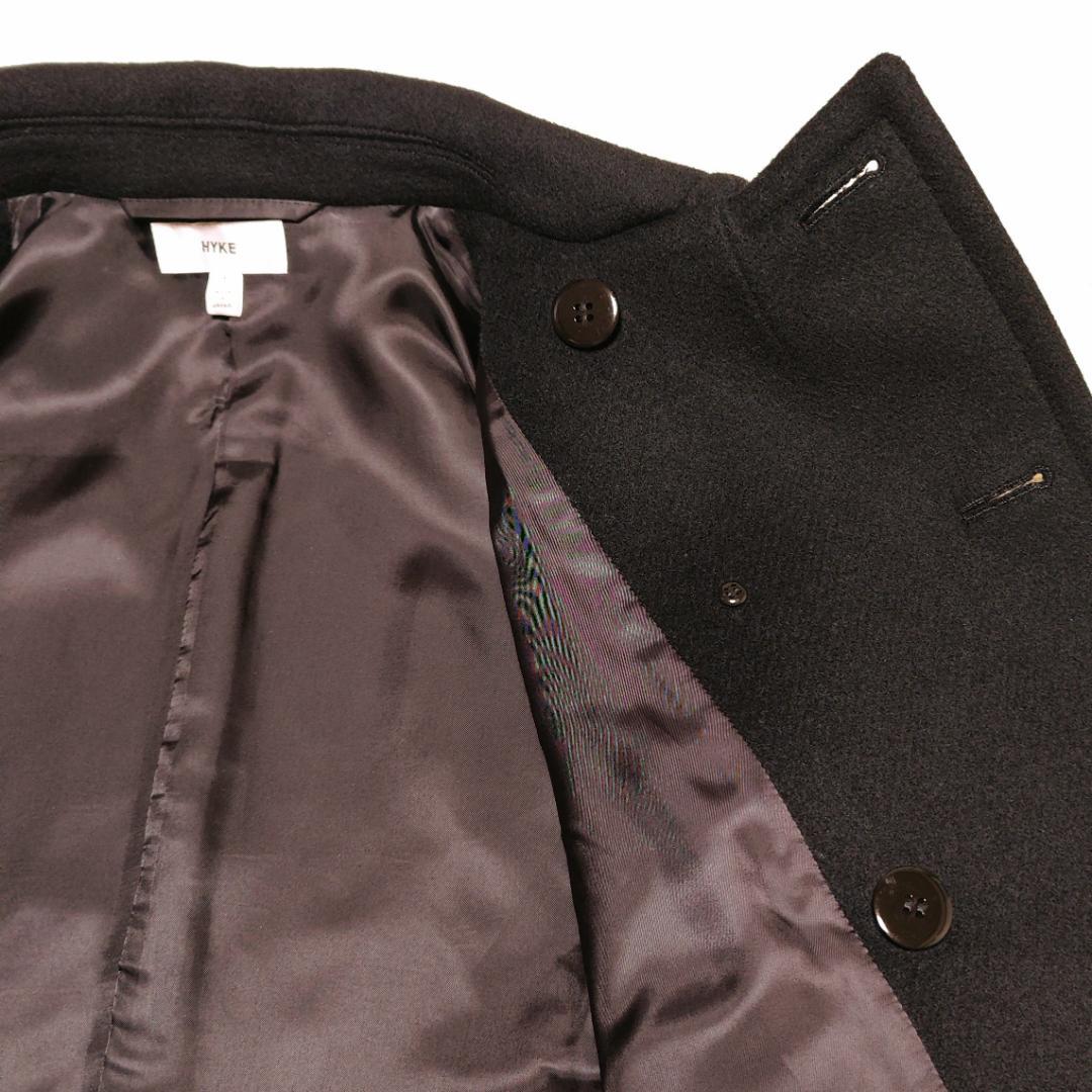HYKE 8B ピーコート ブラック 日本製 ウールコート