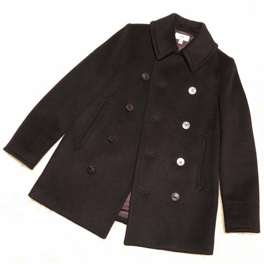 HYKE 8B ピーコート ブラック 日本製 ウールコート