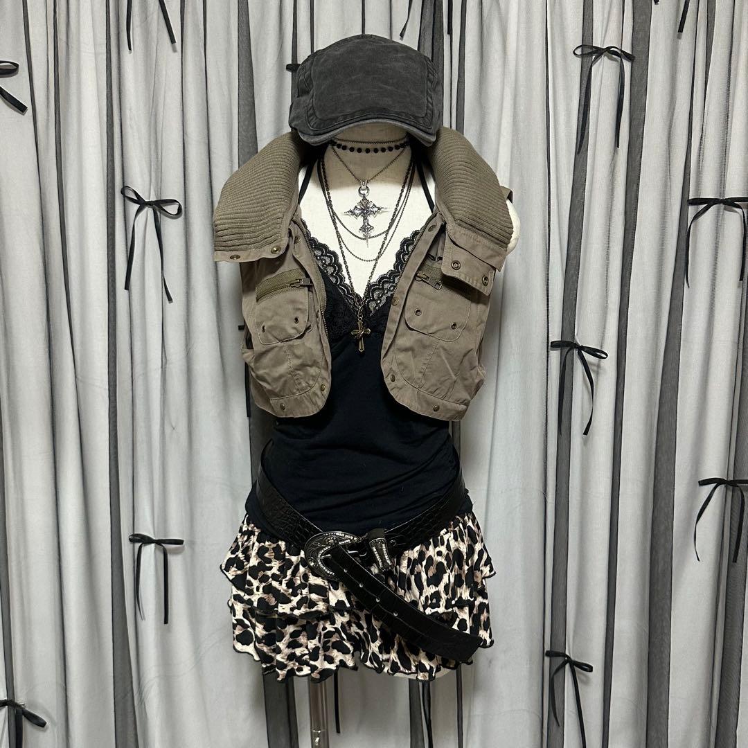 平成ギャルy2k　ファー付き　ミニタリージャケット　フェアリーグランジ　パーカー