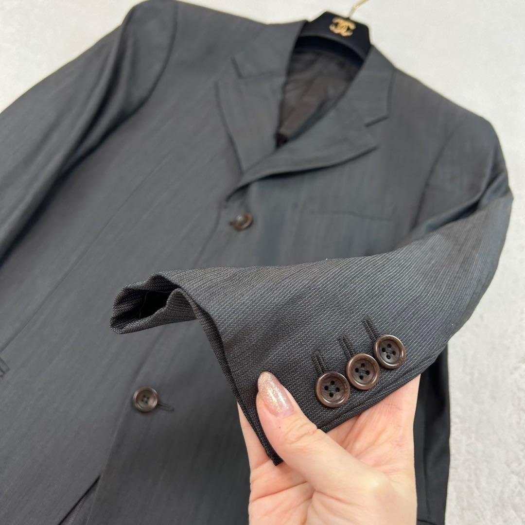K277 2XL アルマーニコレツォーニ シングル スーツ上下 グレー メンズ