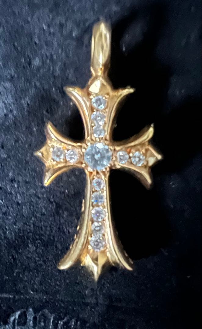 Nクロムハーツ22kタイニーファットクロスパヴェダイヤ