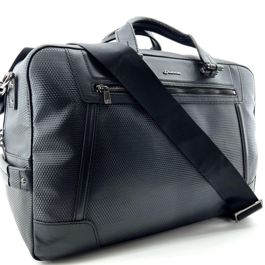 極美品　LEXUS　ボストンバック　2way　斜め掛け　カーボン　旅行鞄　ゴルフ