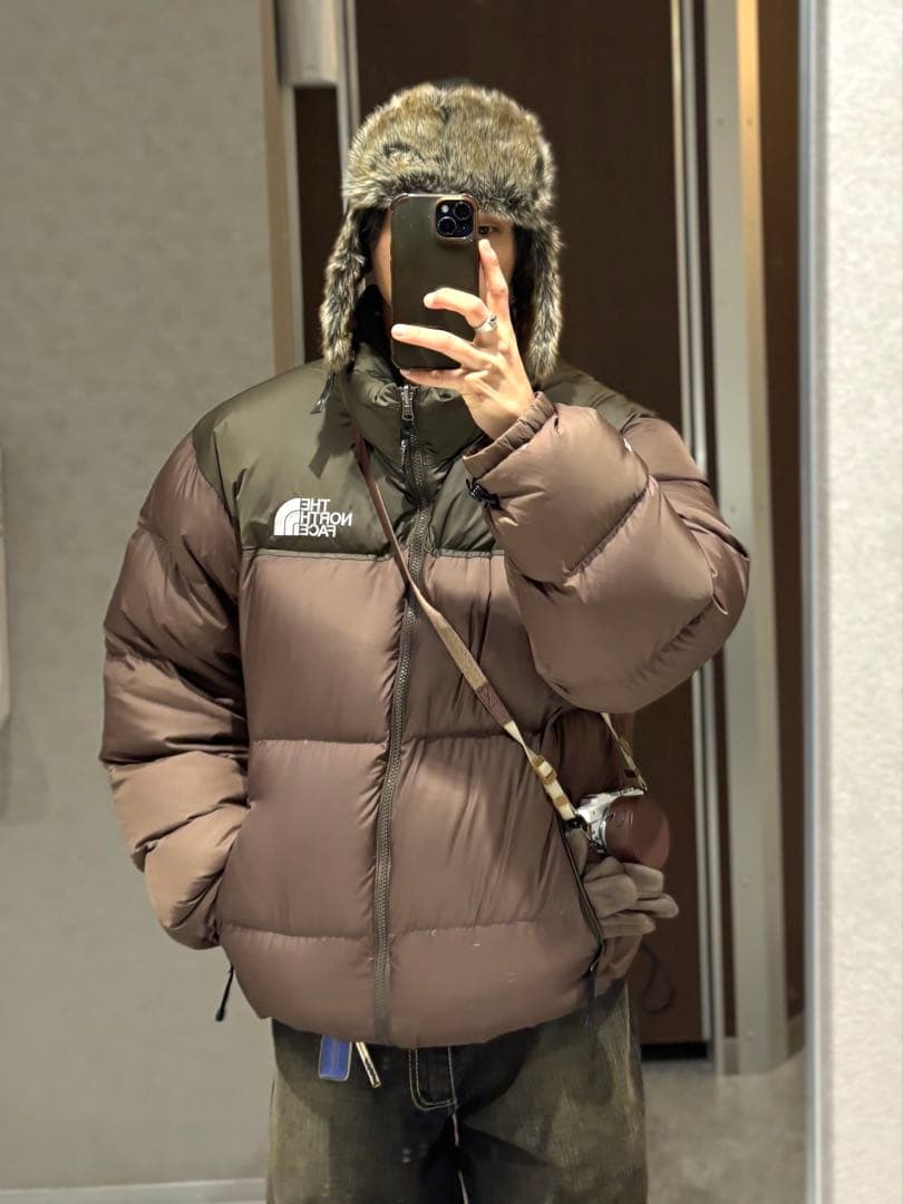 1996 ノースフェイス 700fil ヌプシ センターロゴ ブラウン系 希少