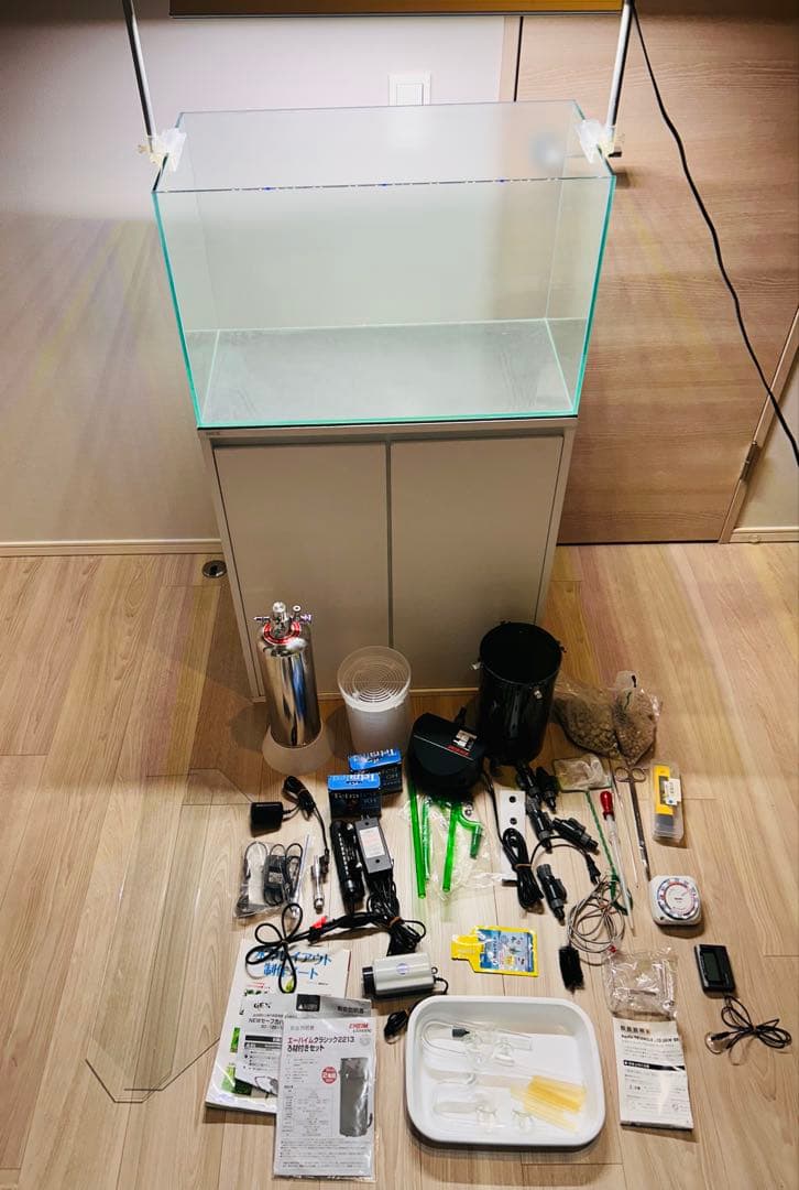 【アキ】水槽 フルセット 引き取り限定／CO2・LED・外部F付