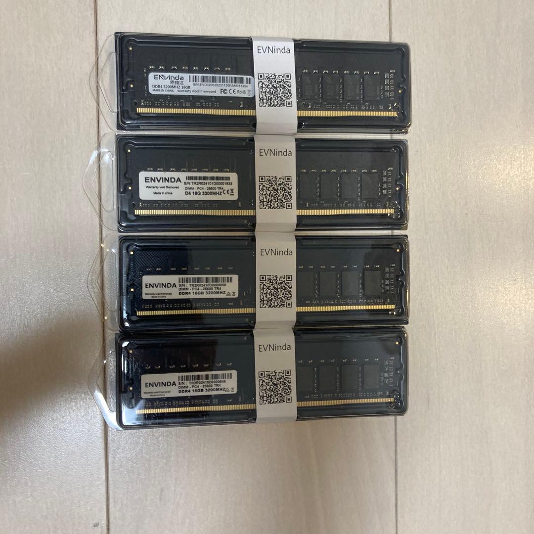 ENVINDA DDR4 16GB 3200MHz メモリ 4枚セット