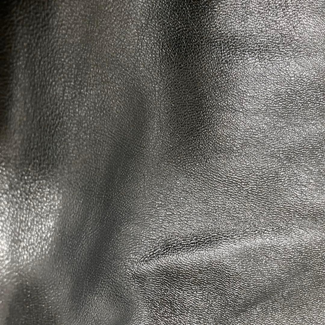 希少　高級皮　LOEWE レザーパンツ ストレート 本革 ナッパレザー