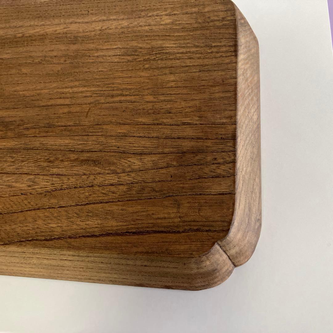 我谷盆風　隅入角盆　ケヤキ材　約30cm×約20cm