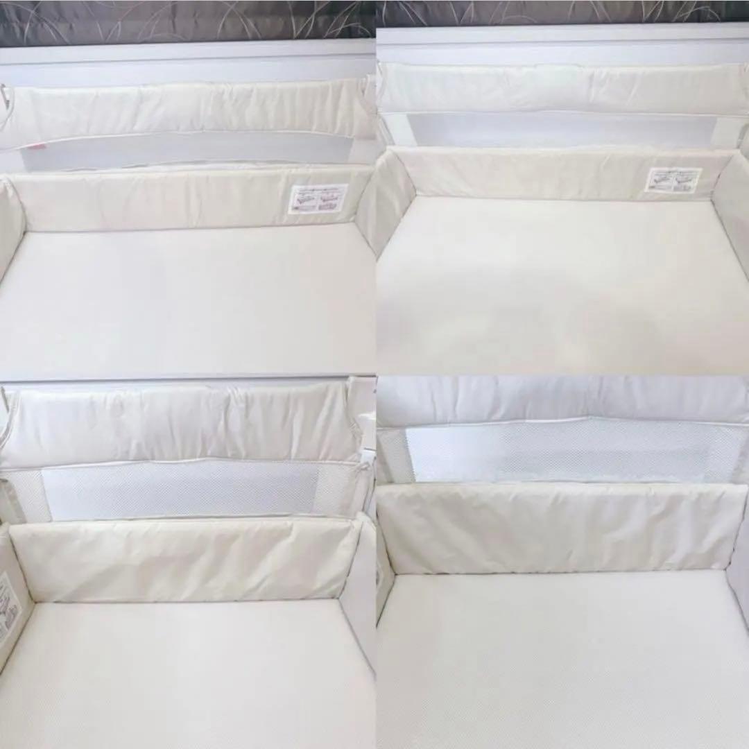 アップリカ ココネルエアー ベビー ベッド 折りたたみ ミルク ホワイト 白