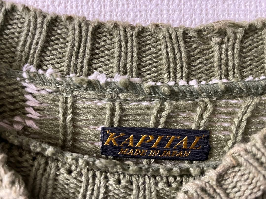 ☆正規品 KAPITAL 5G綿ニット BONEクルーセーター☆