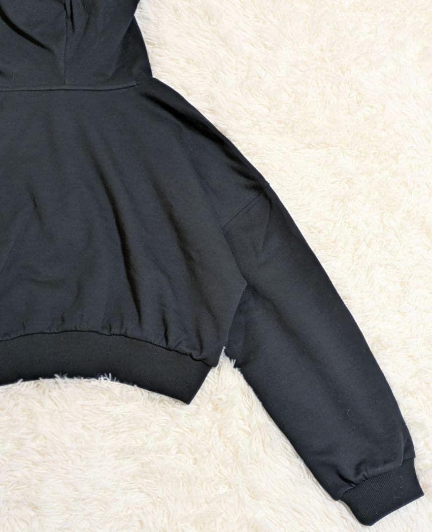 ​XEXYMIX ゼクシィミックス クロップド フーディー 裏起毛 ブラック