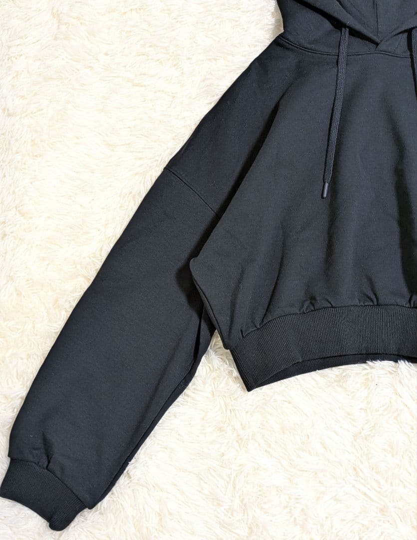 ​XEXYMIX ゼクシィミックス クロップド フーディー 裏起毛 ブラック