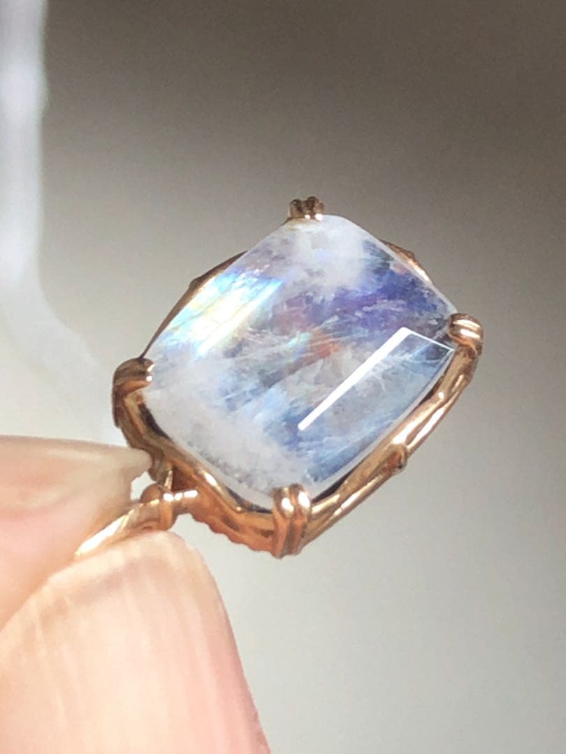 美品♡アガット K10 アンバー.ラブラドライト リバーシブルチャーム《証明書付