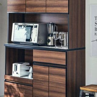 大川家具 日本製 食器棚 キッチンボード レンジボード 120 KAGUCOCO