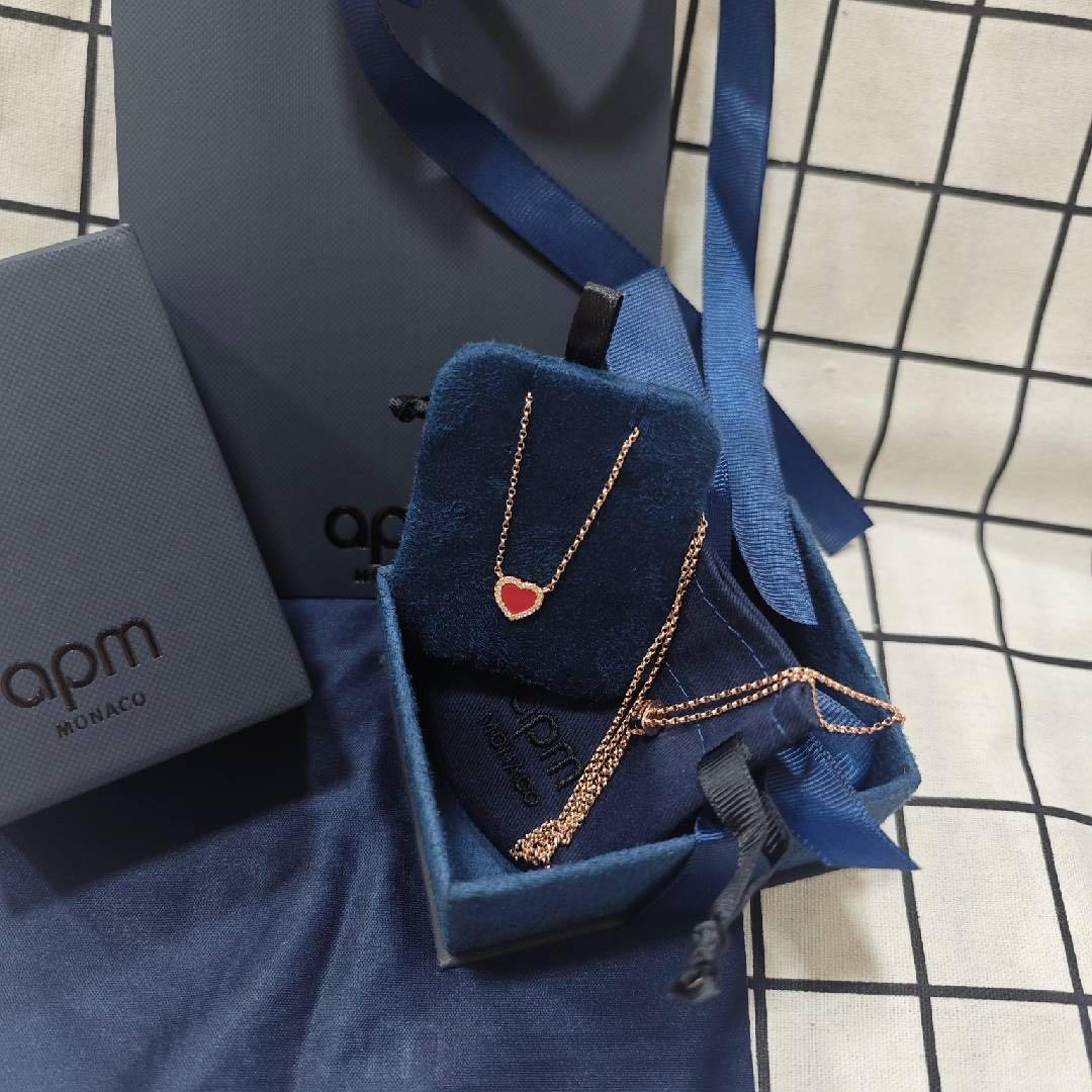 apm Monaco ローズゴールド ハート型ネックレス