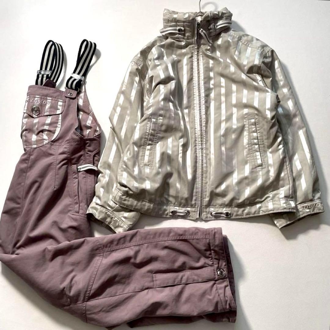 【yyyuuu】SALOMON　レディース スキーウェア上下 シルバー