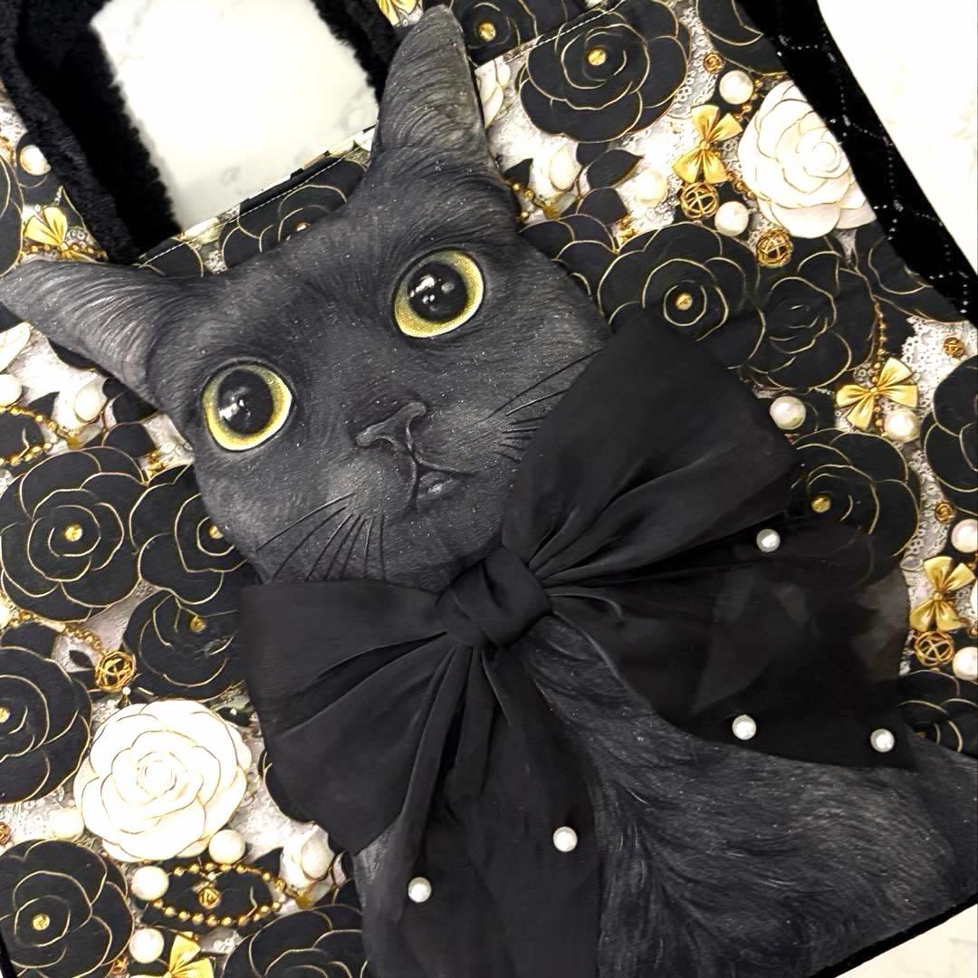 カ*ミ様 コヤンイサムチョン♡BIG黒猫ちゃん♡BIGラウンドトートバッグ