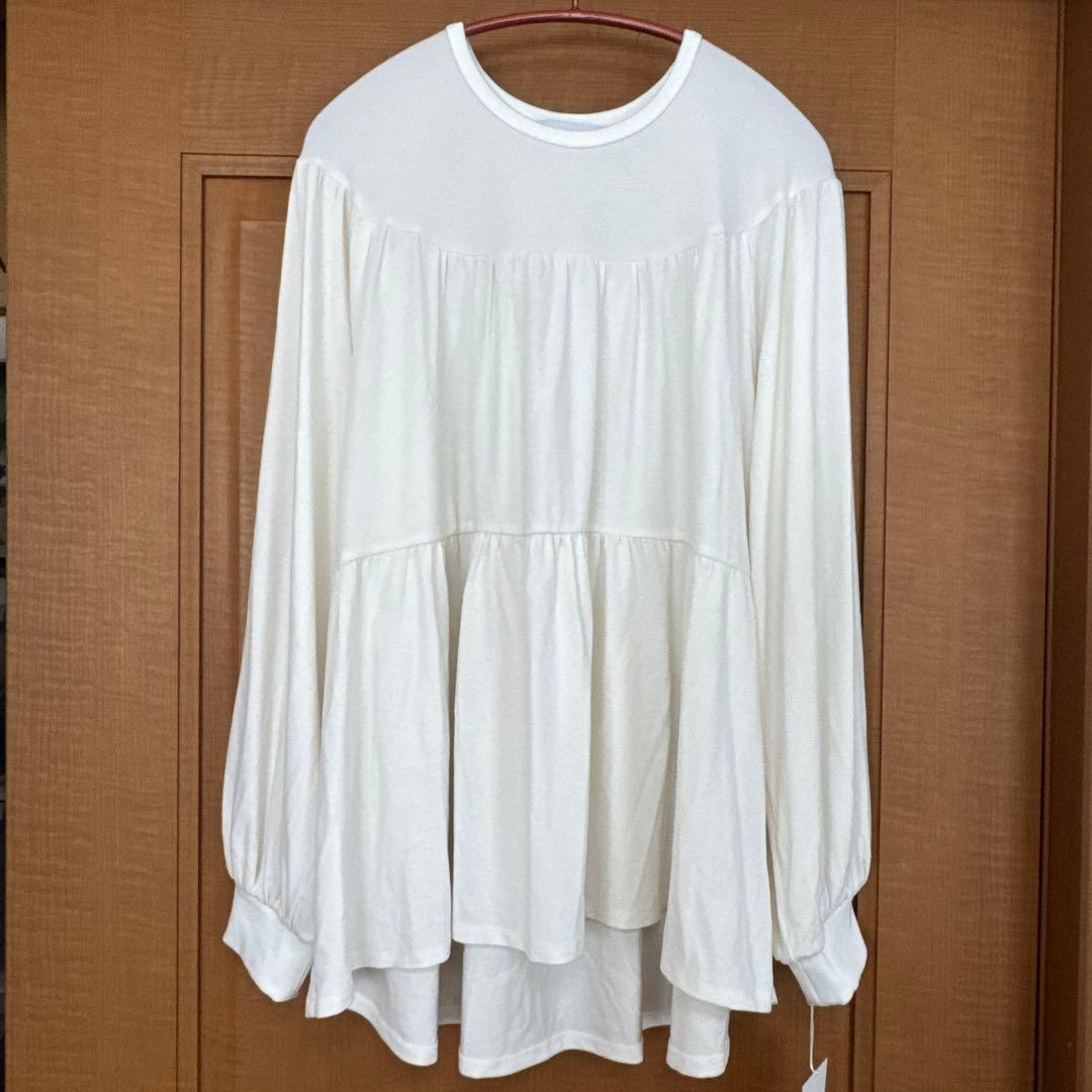 【ミルク】CYAN TOKYO Aラインティアードウォームトップス