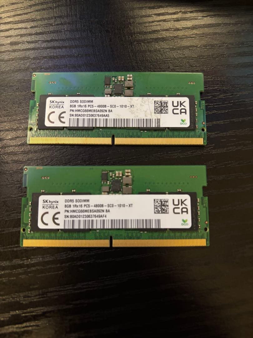 DDR5 SK hynix 8GB×2枚 SODIMM メモリ