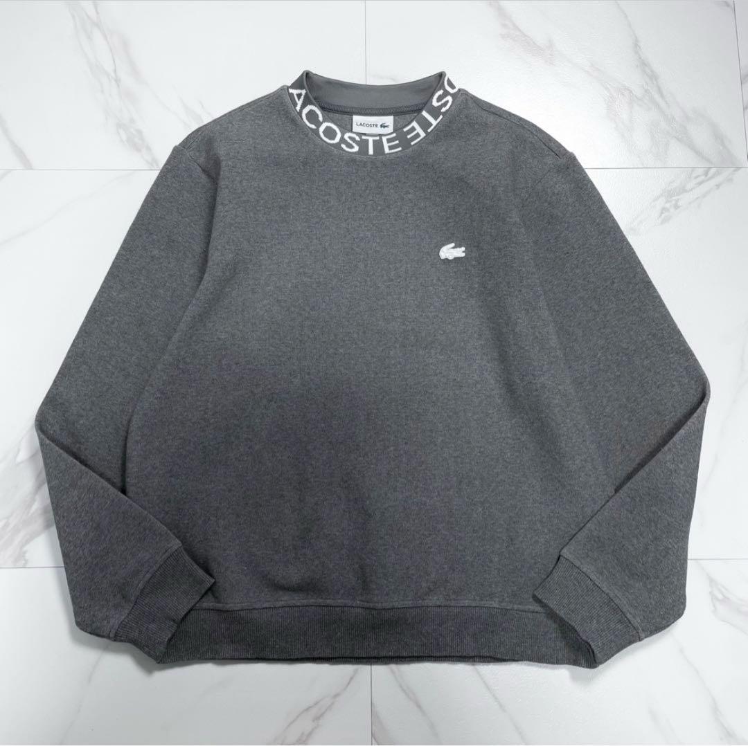 LACOSTE ラコステ コットンブレンド ネックロゴ　スウェット プルオーバー