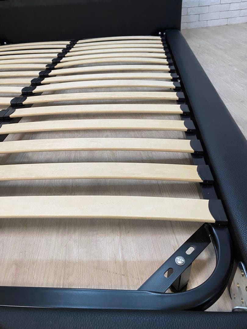 【東京都内23区配送無料】美品　ニトリ　ダブルベット　床置き　ブラック　フレーム