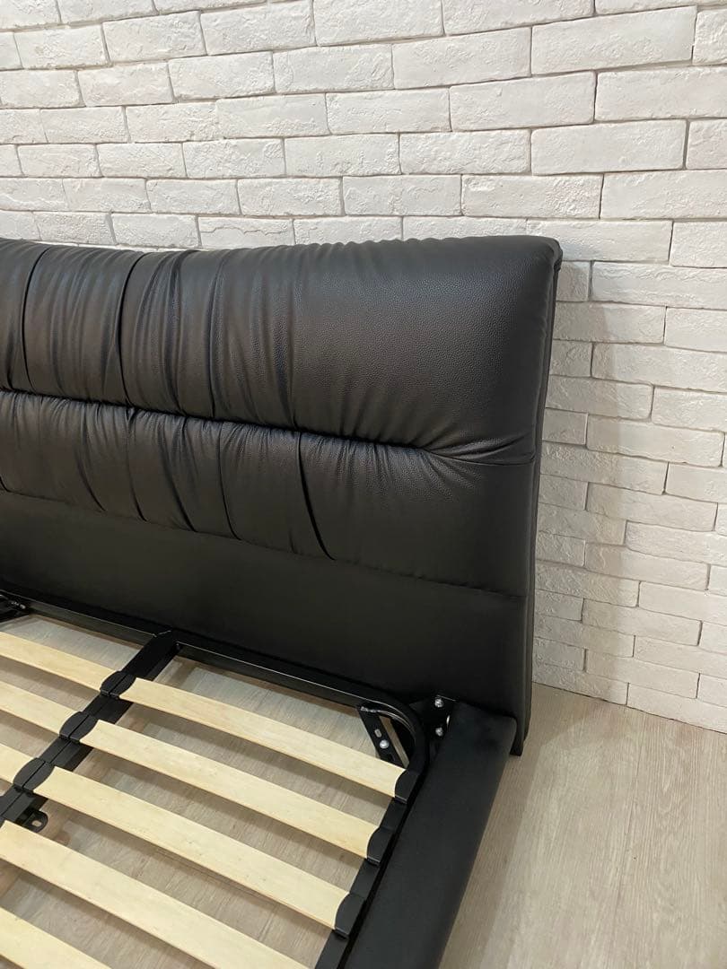 【東京都内23区配送無料】美品　ニトリ　ダブルベット　床置き　ブラック　フレーム