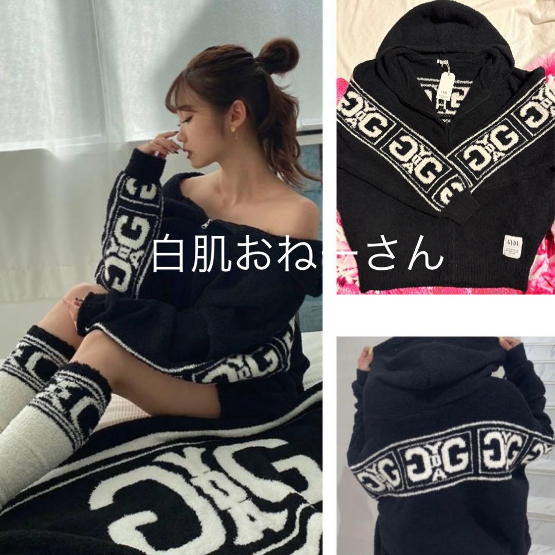 GYDA♡LINEモールヤンニットもこもこパーカー♡ブラック