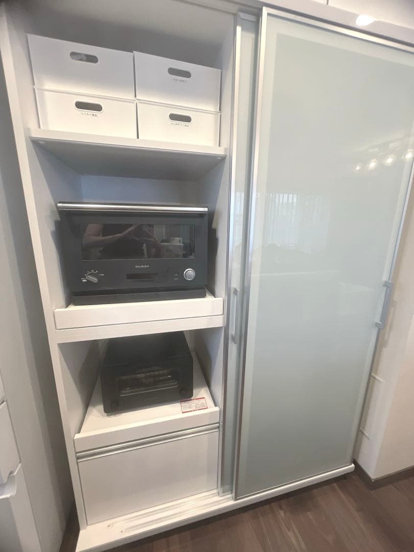 【けい】ガラス製キッチン収納棚 食器棚 日本製 LOWYA