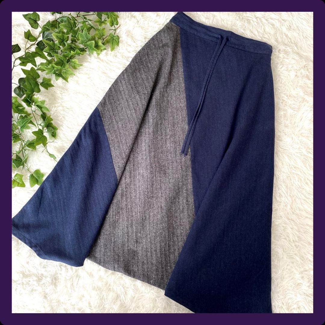 ★送料無料★✨SOU・SOU　岡田縫工所 デニム風 ヒッコリー サルエルパンツ