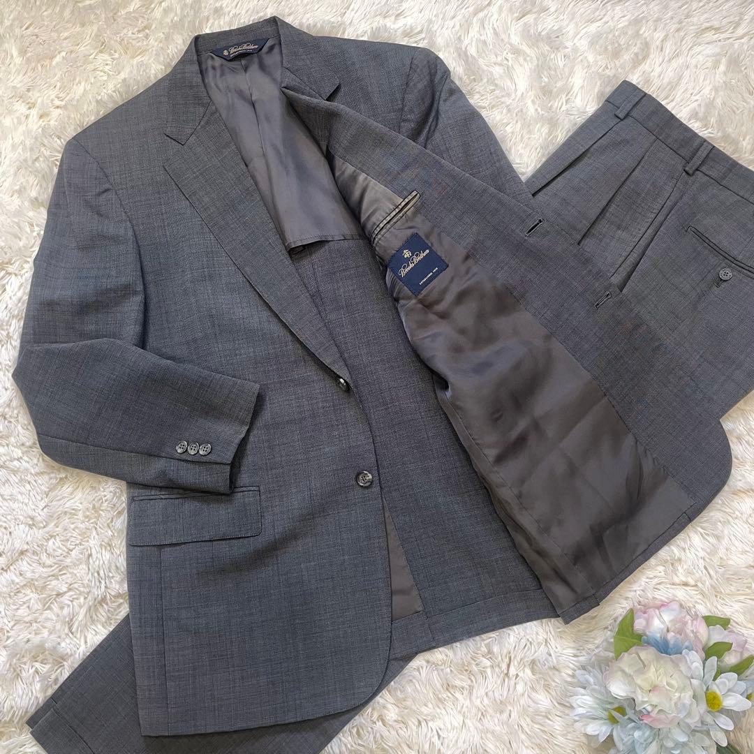 ブルックスブラザーズ 40REG モヘヤ混 セットアップ スーツ グレー