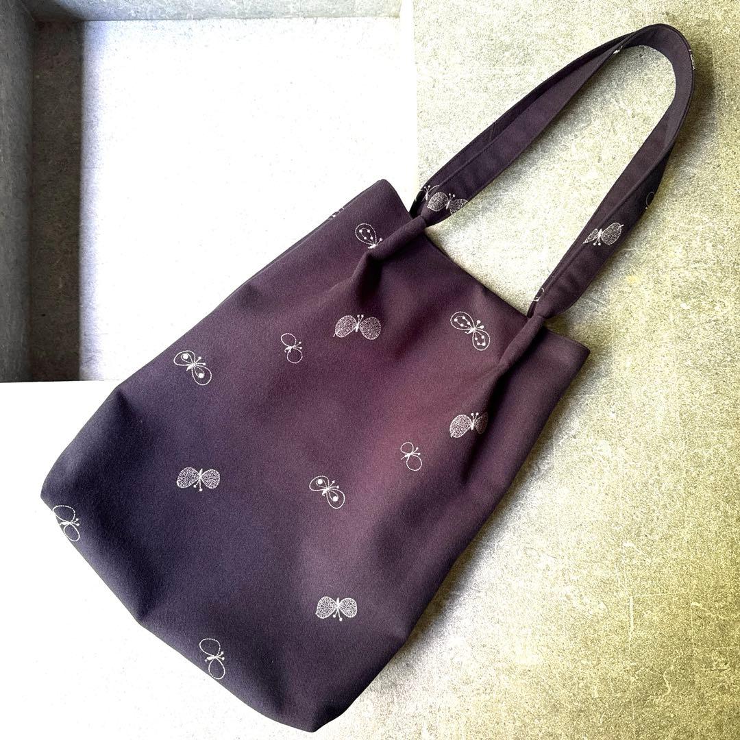 ハンドメイド　ミナペルホネン　choucho dop生地　バッグ