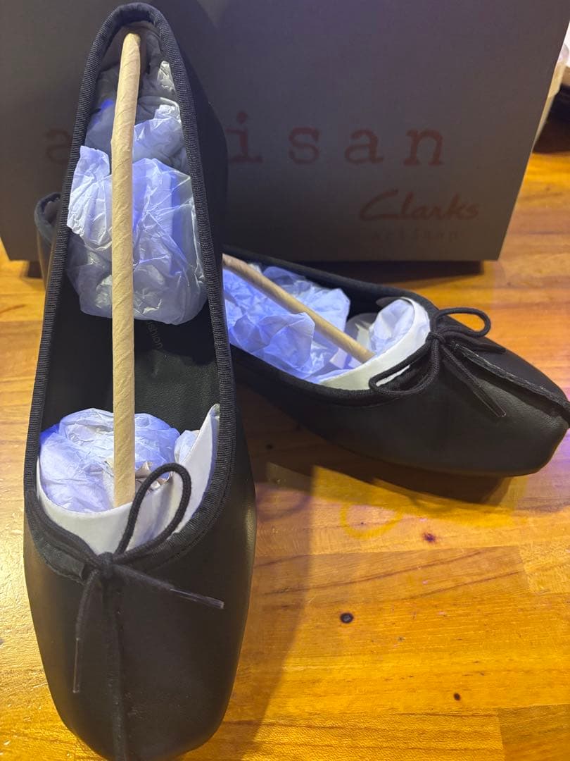 Clarks クラークス フレッククルアイス 黒 バレエシューズ【並行輸入品】