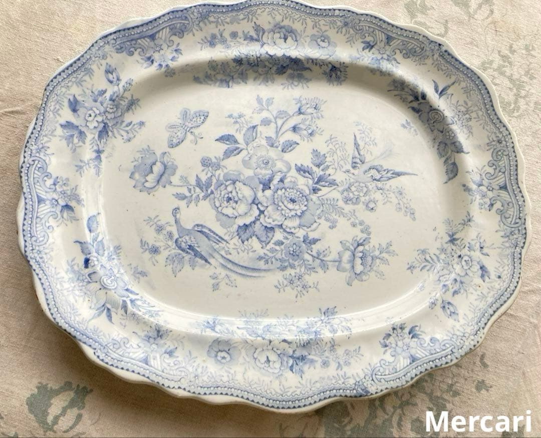 【レア】ヴィクトリアン　アジアティックフェザンツオーバル　大皿　38.5cm