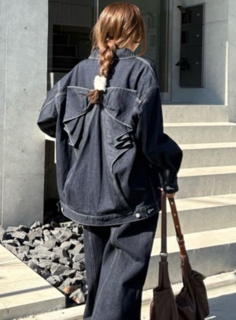 SNSで大人気★ロデオクラウンズ ビックリボンデニムジャケット