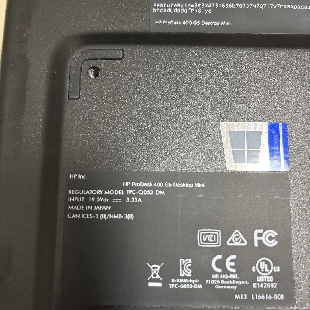 HP Prodesk 400 G5 ミニデスクトップ　本体のみ　[J2LS]