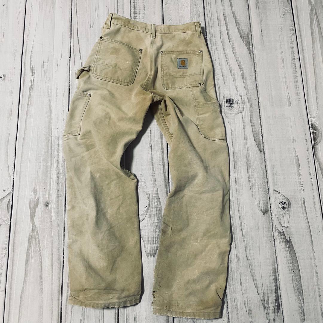 USA製希少00s星タグCarharttカーハートダブルニーフェードヴィンテージ