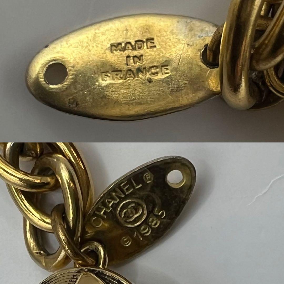 【極美品】シャネル ネックレス ココマーク グリポア ゴールド 1985