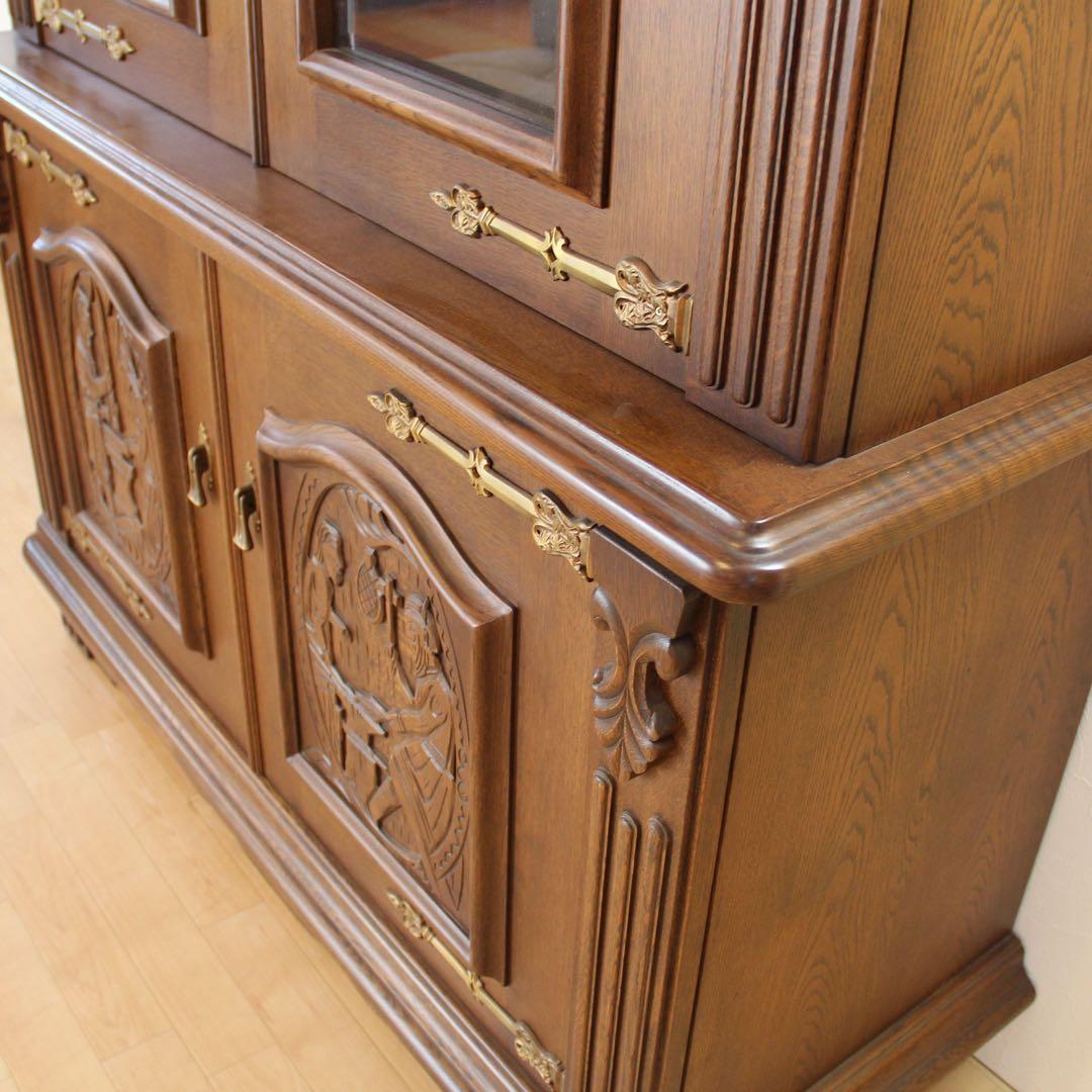 値下げ！国産木製キャビネット ナラ材 展示未使用品