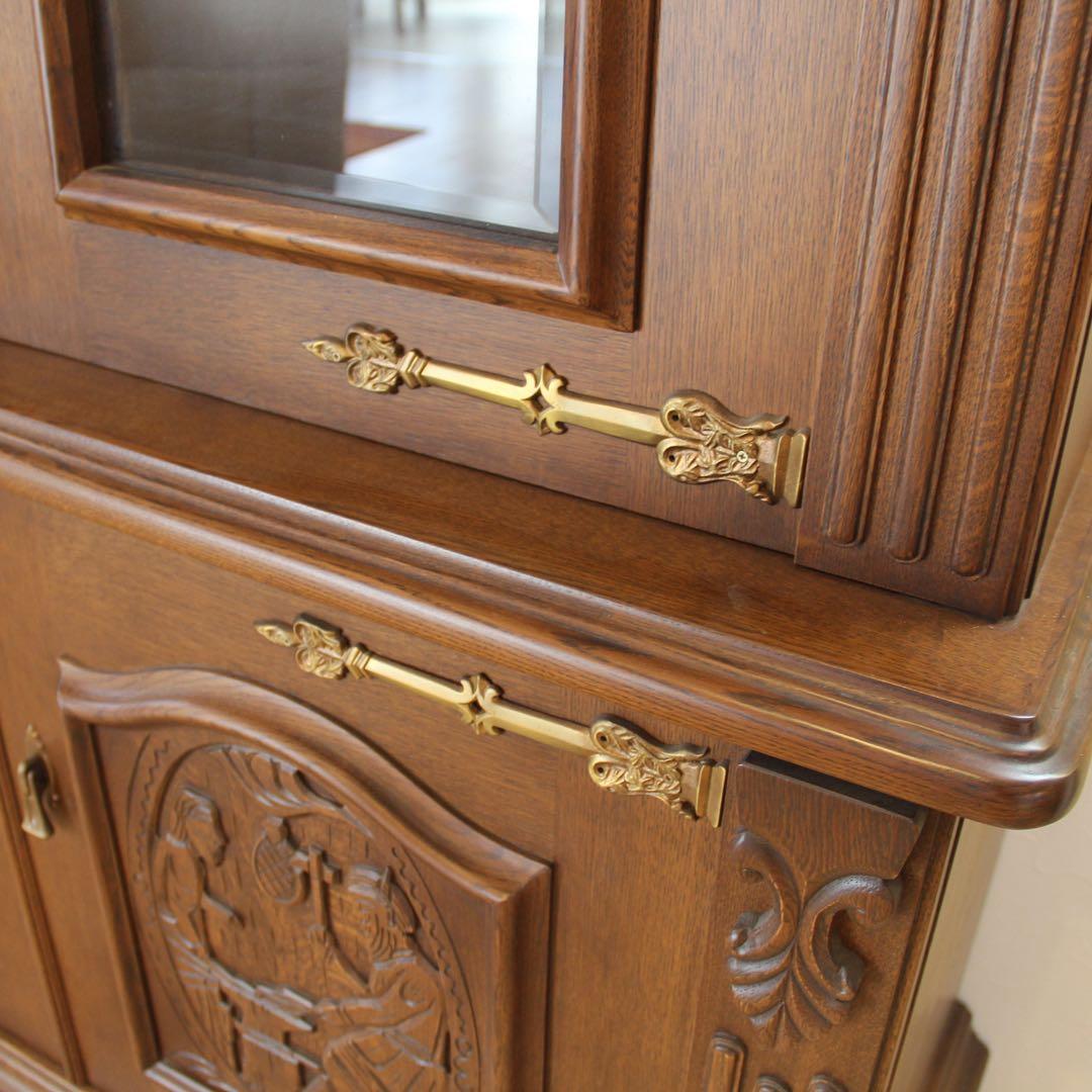 値下げ！国産木製キャビネット ナラ材 展示未使用品