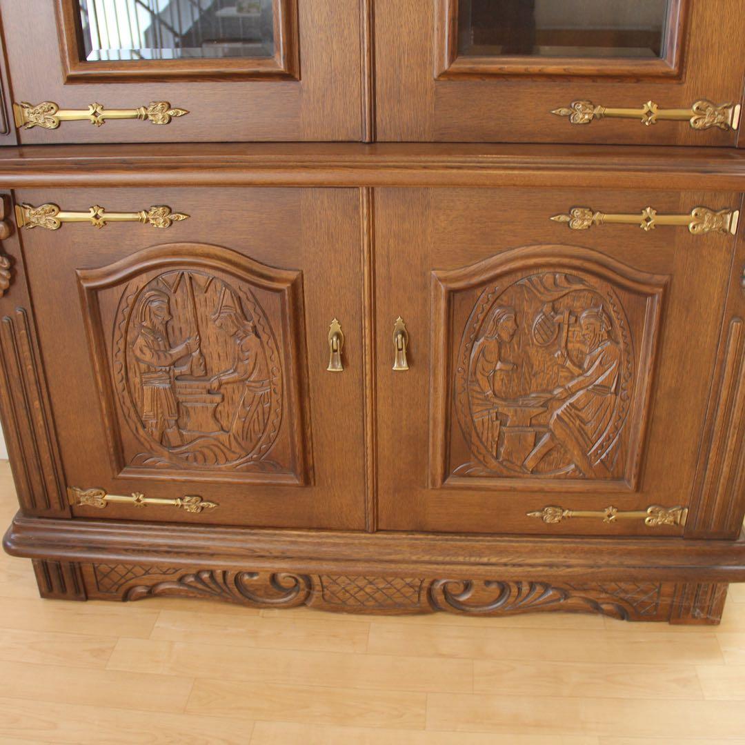 値下げ！国産木製キャビネット ナラ材 展示未使用品