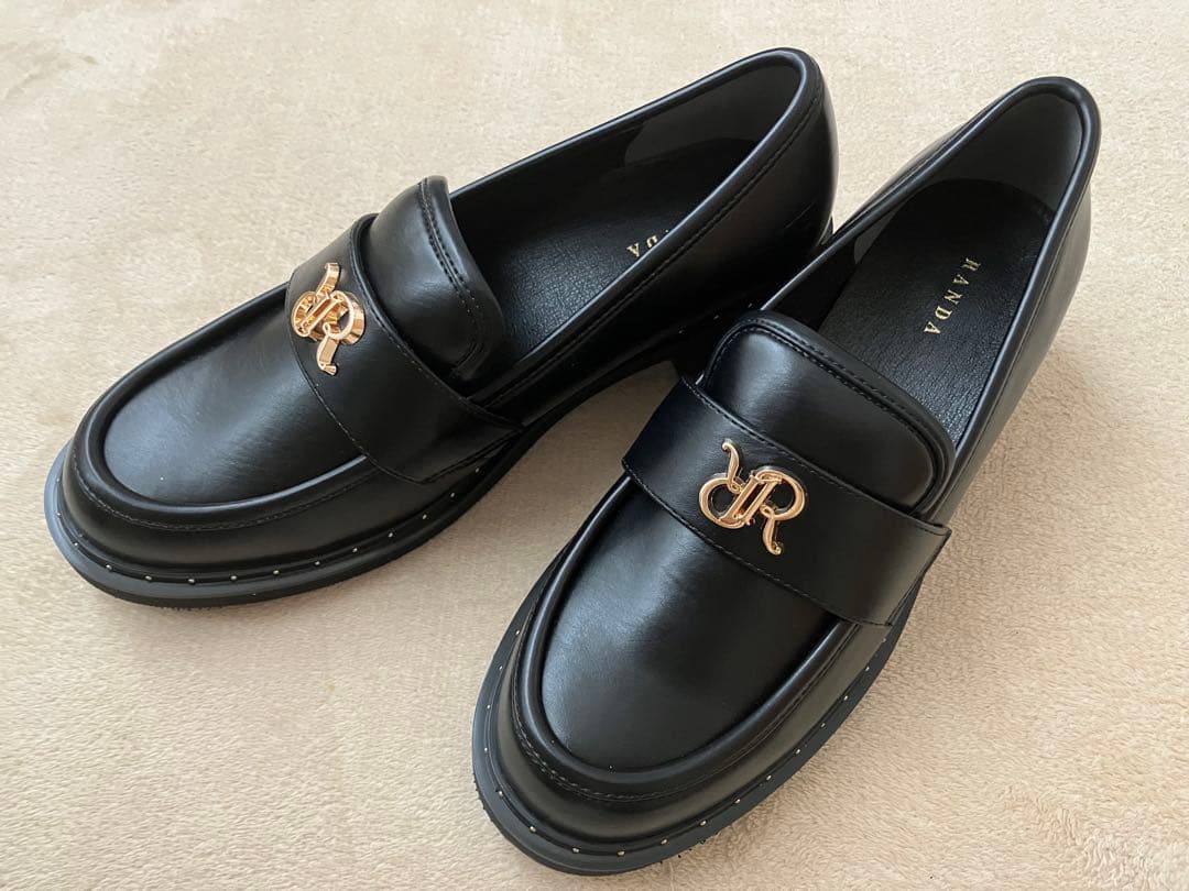 RANDAローファー【BLACK黒/Mサイズ】ランダ