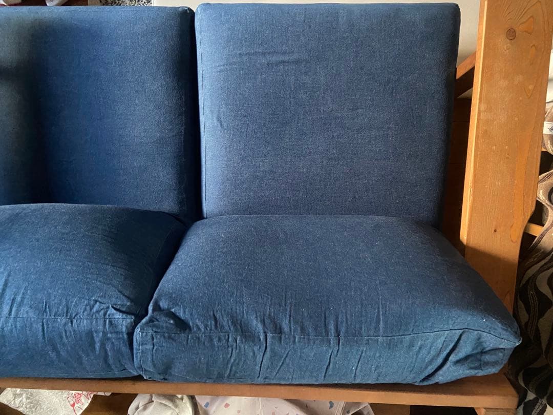 【値下げ】2人掛けソファ　無垢材　サダモクデザイン　ヴィンテージ