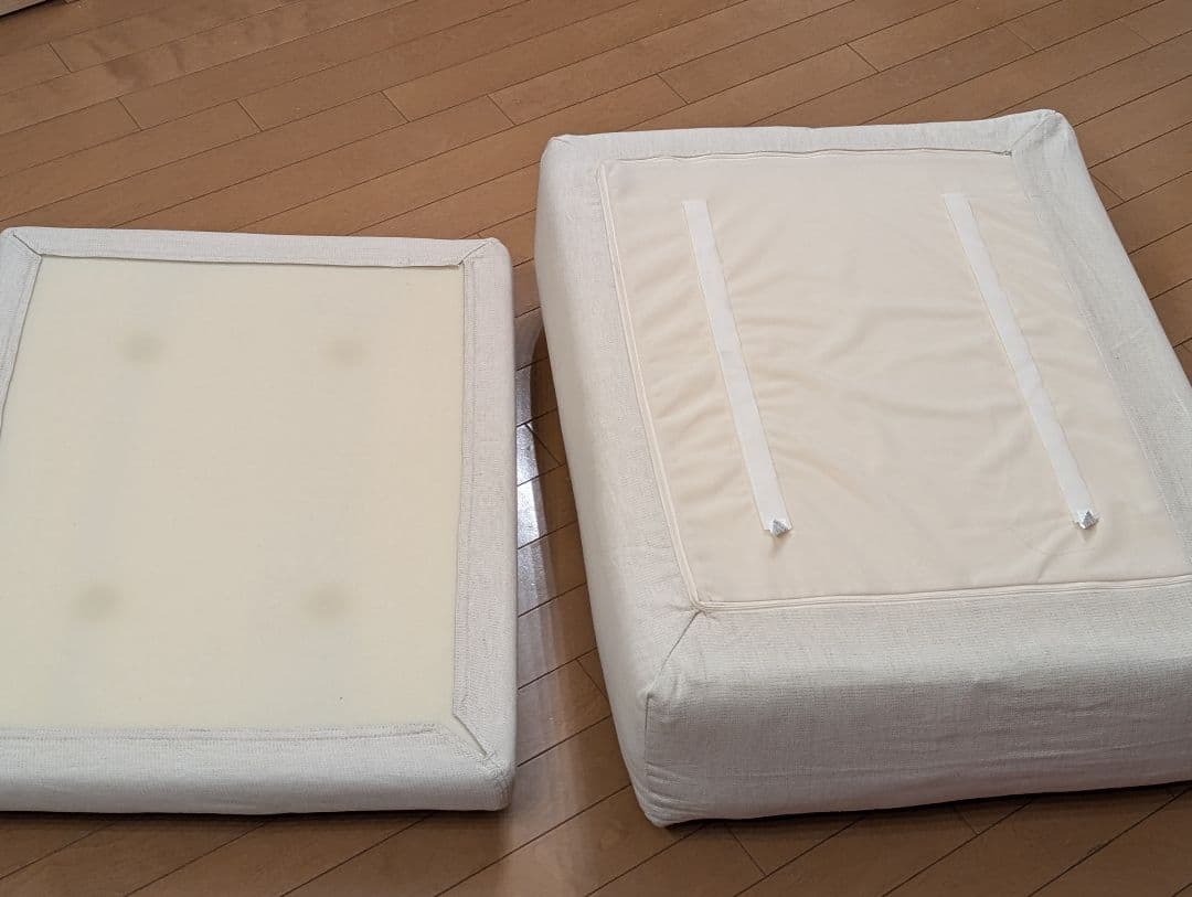 美品 無印良品 MUJI 良品計画 オットマン クッション、カバー、脚付き