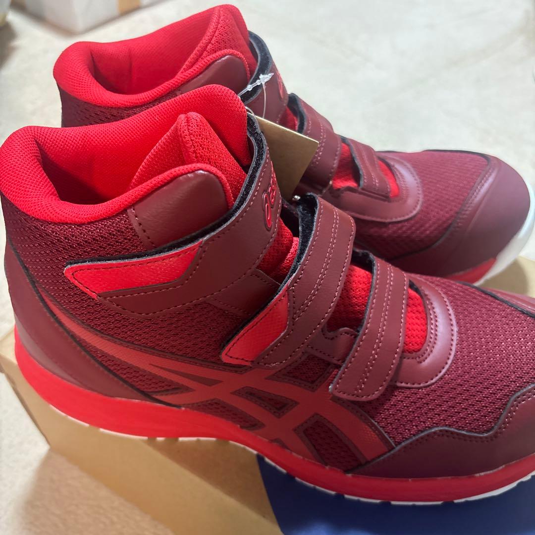 新品　asics ハイカット安全靴 レッド