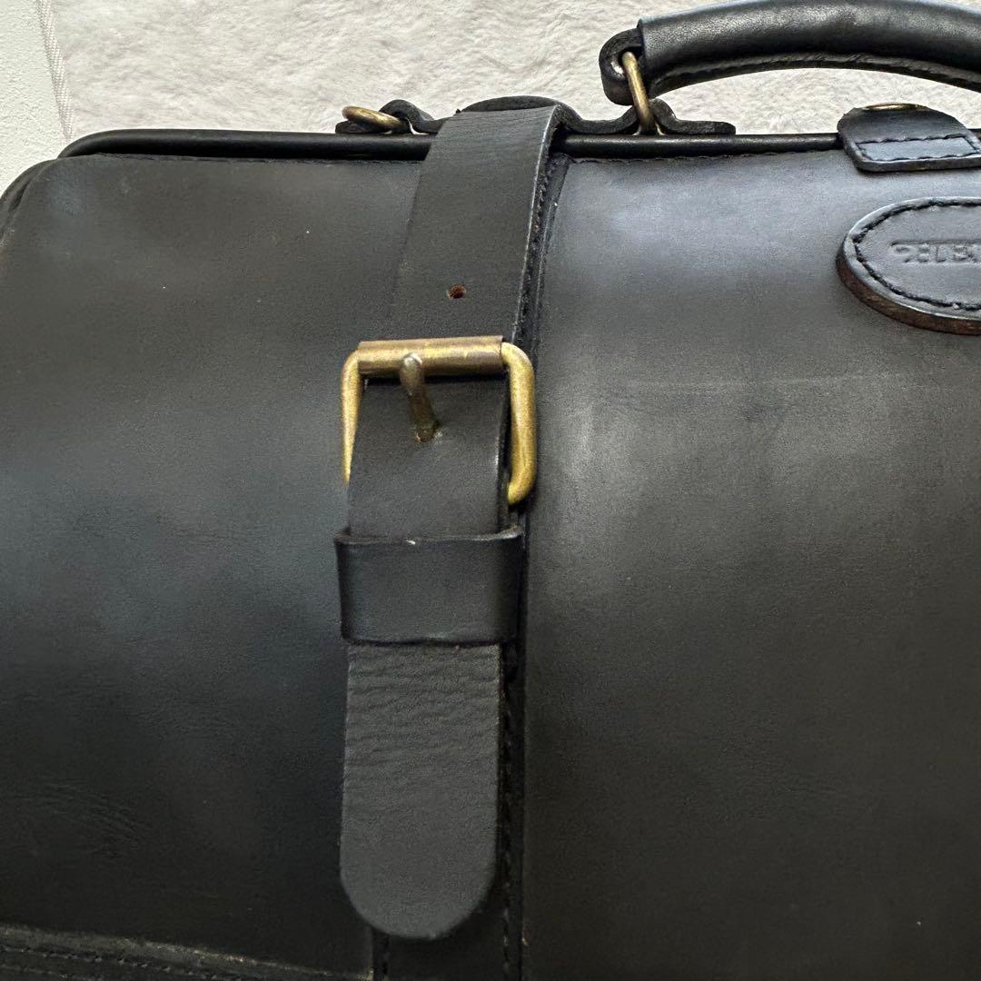 HERZ ヘルツ Lサイズ ボストンバッグ 口枠　ブラック