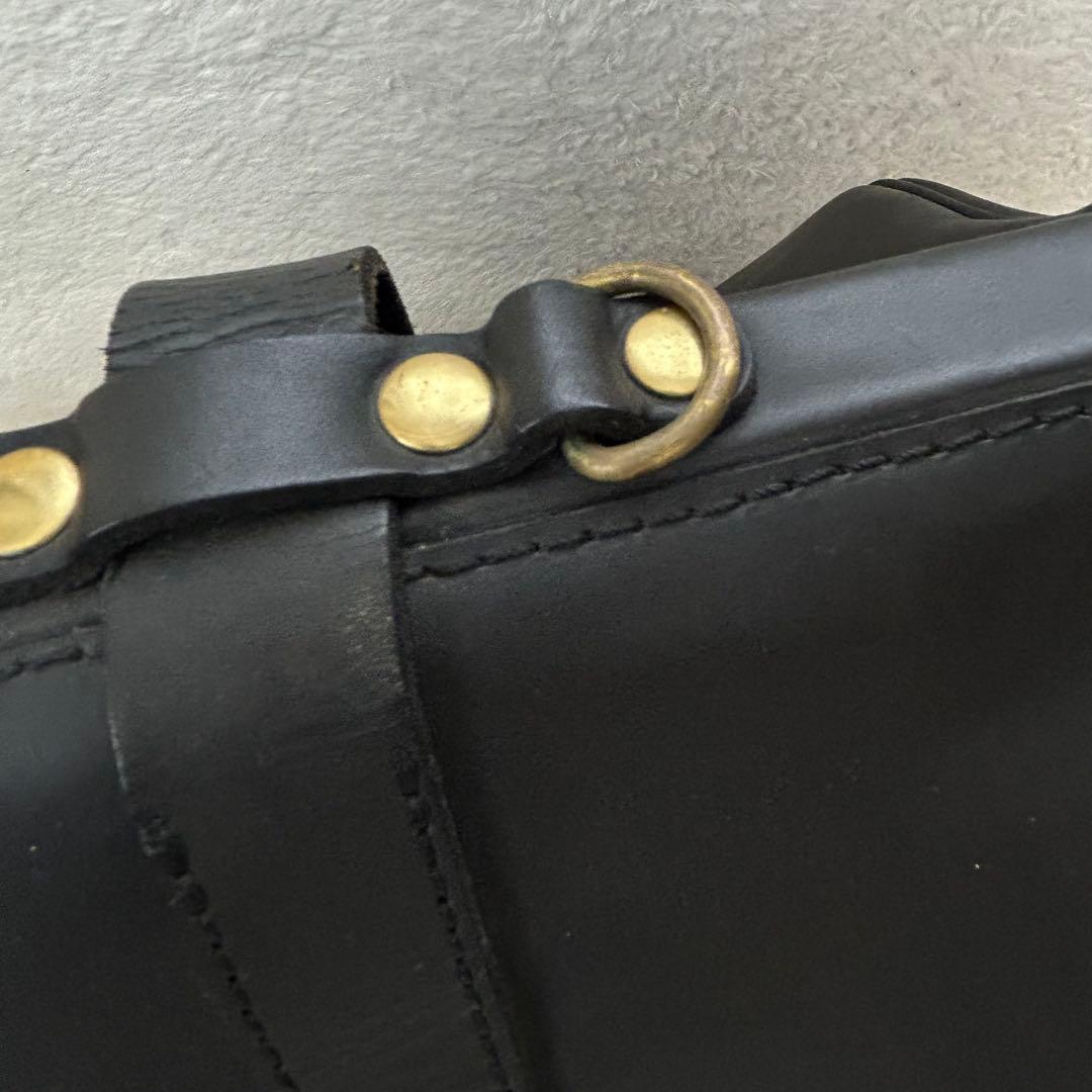 HERZ ヘルツ Lサイズ ボストンバッグ 口枠　ブラック